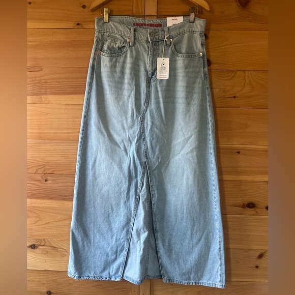 Lucky Brand Dresses & Skirts - Lucky Brand Light Blue Denim Maxi Skirt NWT 100% cotton size 6/28